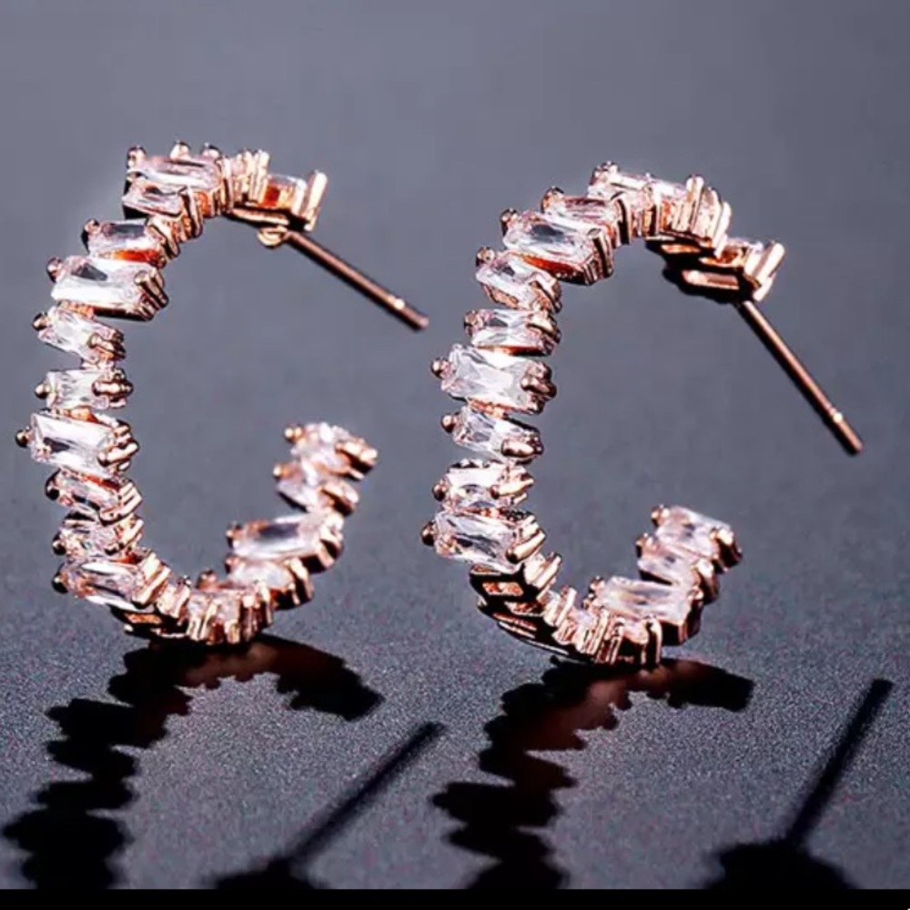 COPY - Cubic zirconia hoops earrings